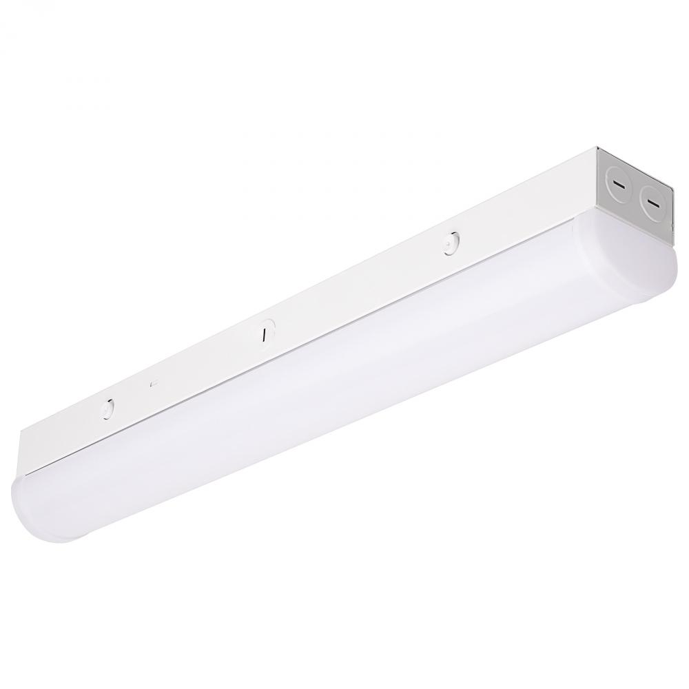 2 Foot LED Linear Strip Light; Field Selectable; With Sensor; White Finish