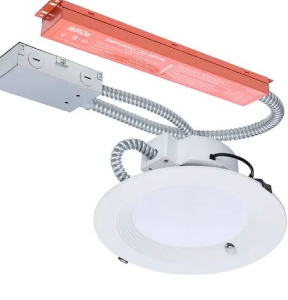 28W Field Selectable LED 8-Inch Commercial Downlight; Dual Dimming; Integrated Emergency Driver;