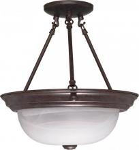 Nuvo 60/209 - 2 Light - Semi Flush with Alabaster Glass - Old Bronze Finish