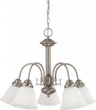Nuvo 60/3240 - Ballerina; 5 Light; 24 in.; Chandelier with Frosted White Glass; Brushed Nickel Finish
