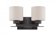Nuvo 60/5302 - Parallel - 2 Light Vanity with Etched Opal Glass - Aged Bronze Finish