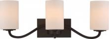 Nuvo 60/5903 - Willow - 3 Light Vanity with White Glass - Aged Bronze Finish