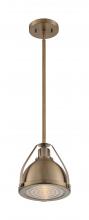 Nuvo 60/7201 - Barbett - 1 Light Pendant with Fresnel Glass - Burnished Brass Finish