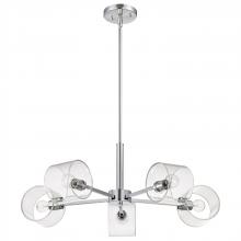 Nuvo 60/8075 - Marlowe; 28 Inch 5 Light Chandelier; Polished Nickel with Clear Glass; Polished Nickel Finish