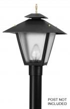 Wave Lighting 116-BK - COLONIAL POST LANTERN BLACK W/CLEAR BEVELED LENS