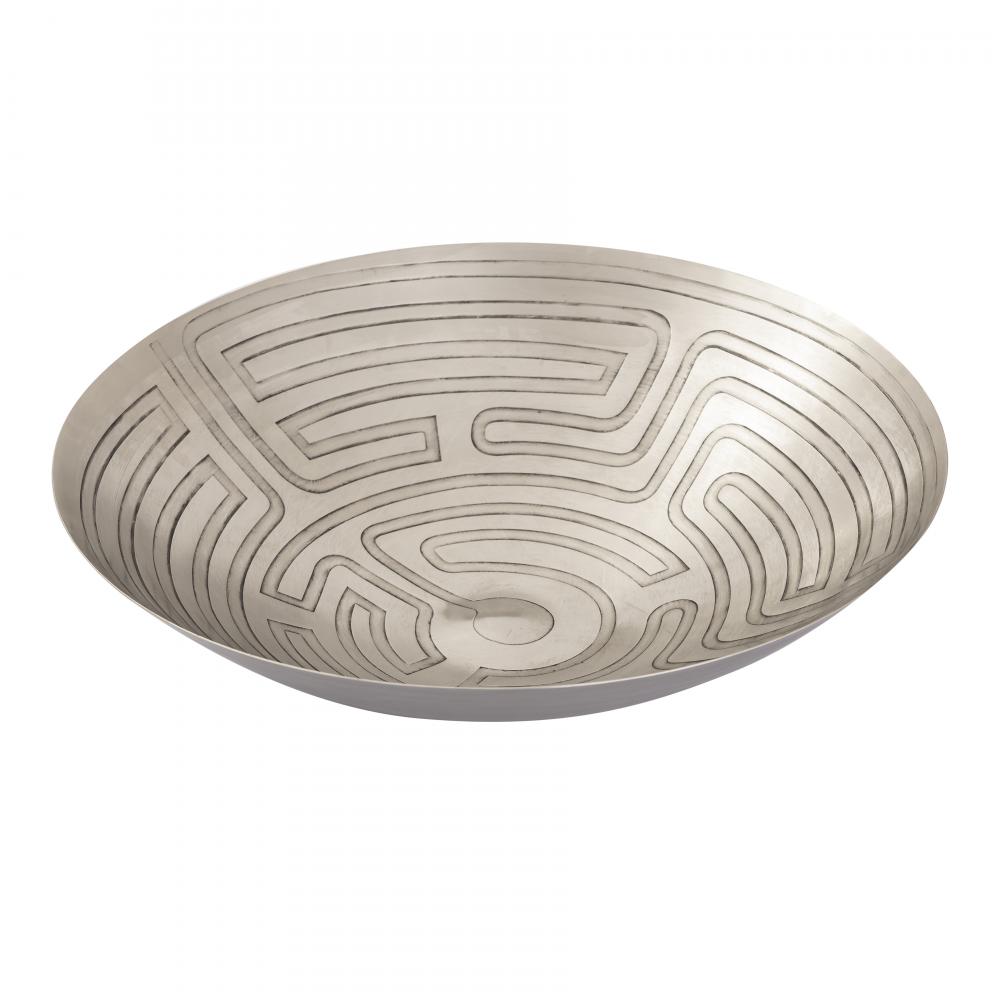 Maze Etched Centerpiece Bowl - Nickel