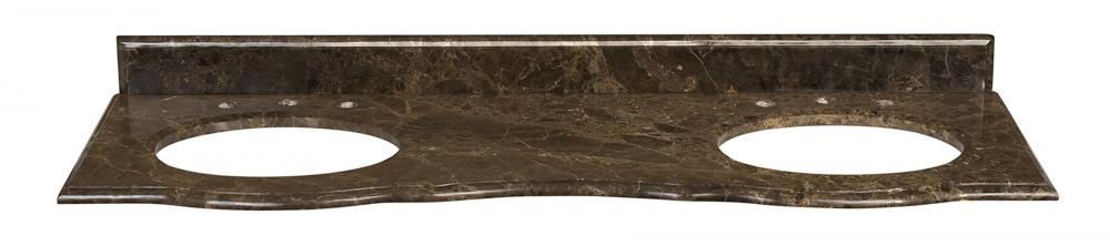 Warwick 61-inch Stone Top in Dark Emperador Granite (Double Sink)