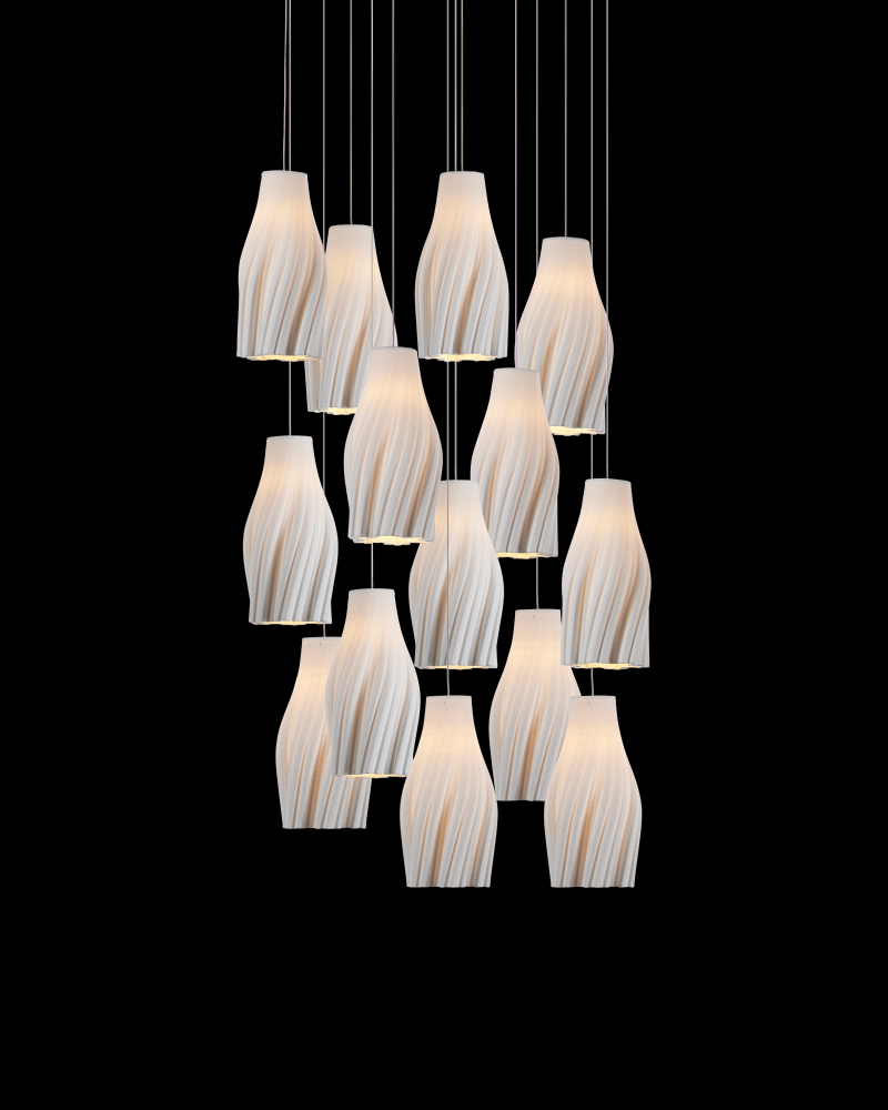 Posh 15-Light Round Multi-Drop Pendant