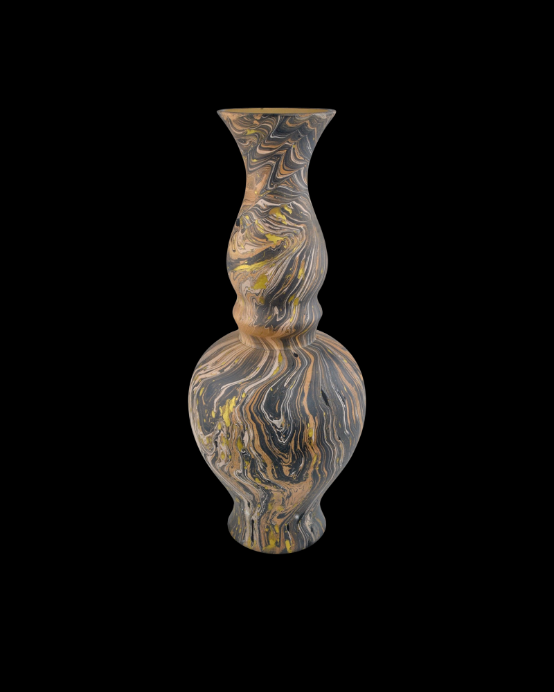 Brown Marbleized Double Gourd Vase