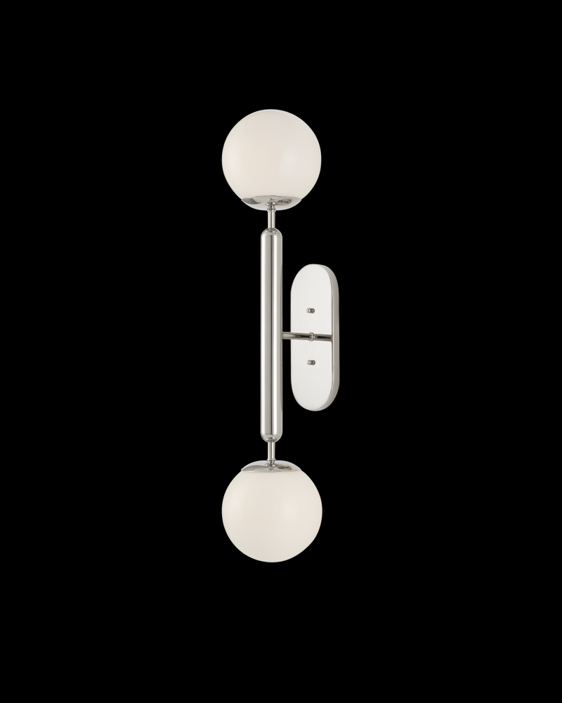 Barbican Double-Light Nickel Wall Sconce