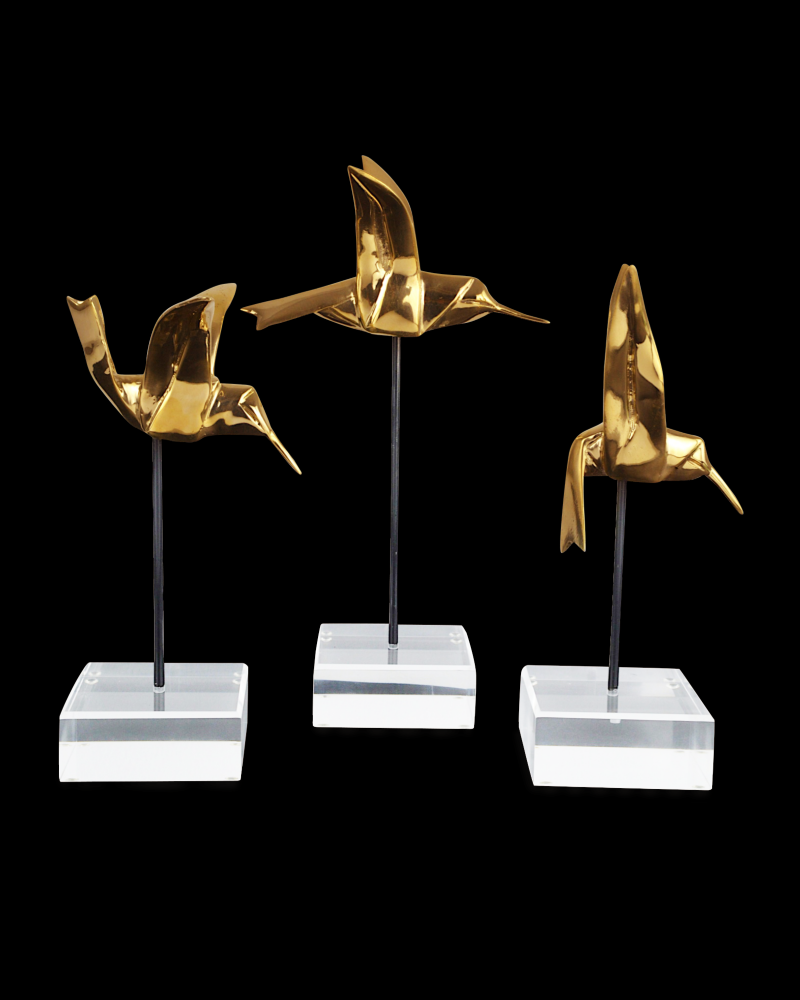 Gold Hummingbirds Set of 3