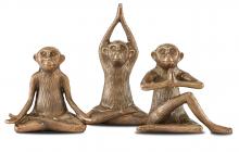 Currey 1200-0518 - Zen Brass Monkey Set of 3